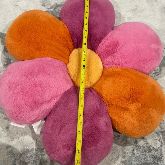 Tabitha Webb Tangerine Oversized Flower Throw Plush Pillow - Picture 5 of 8